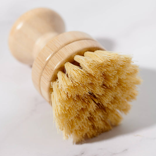 Bamboo Dish Scrubbing Brush - Short Handle