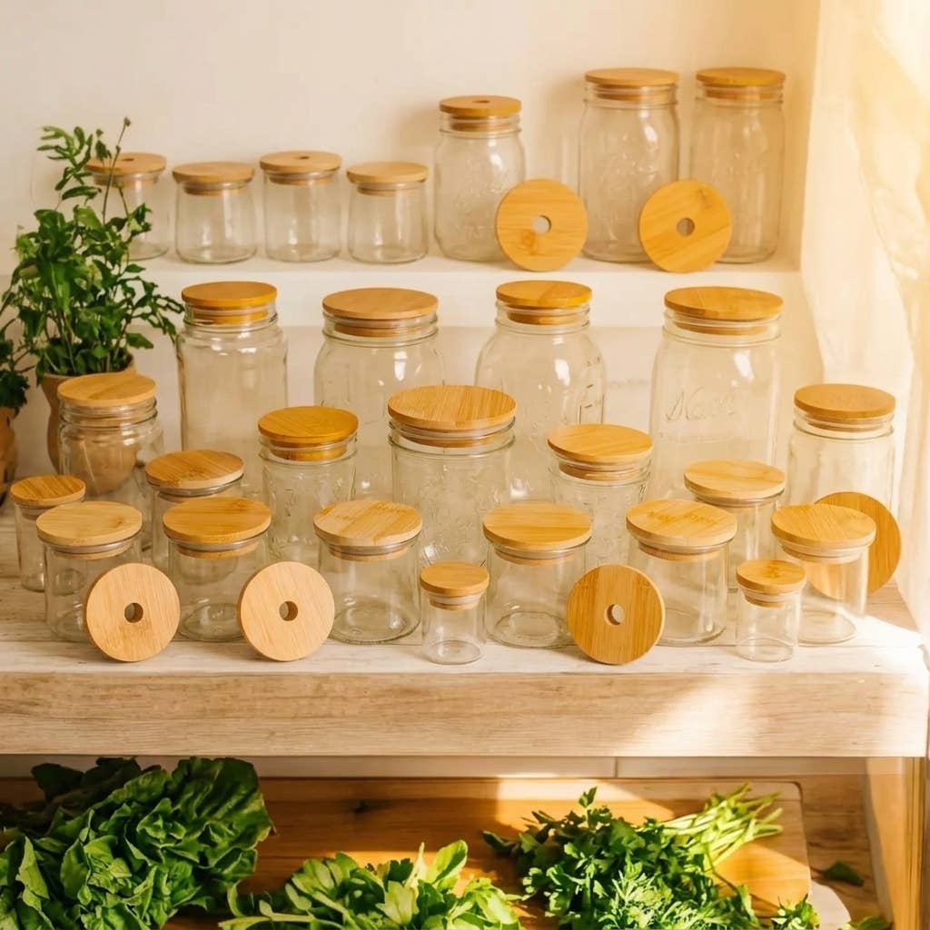 Bamboo Mason Jar Lids