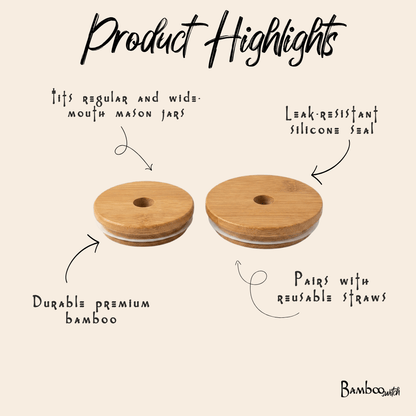 Bamboo Mason Jar Lids