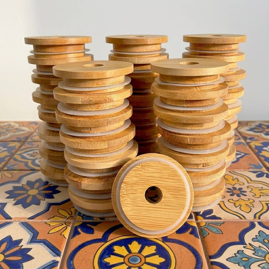Bamboo Mason Jar Lids