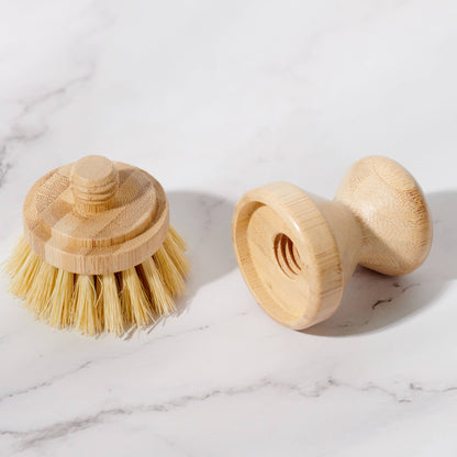 Bamboo Dish Scrubbing Brush - Short Handle