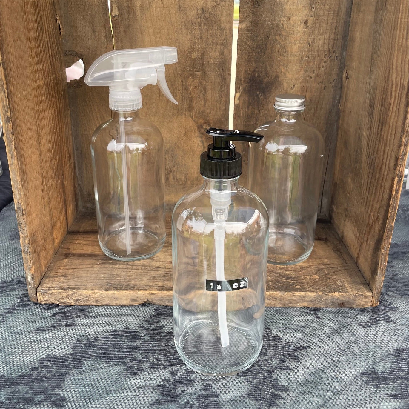 16 oz Clear Glass Bottle