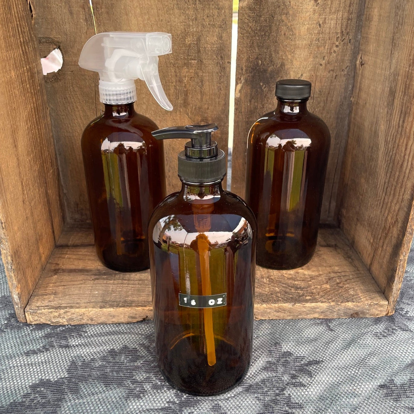 16 oz Amber Glass Bottle