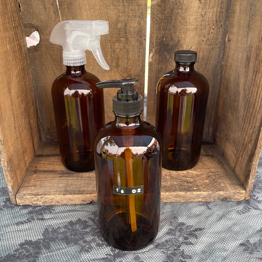 16 oz Amber Glass Bottle