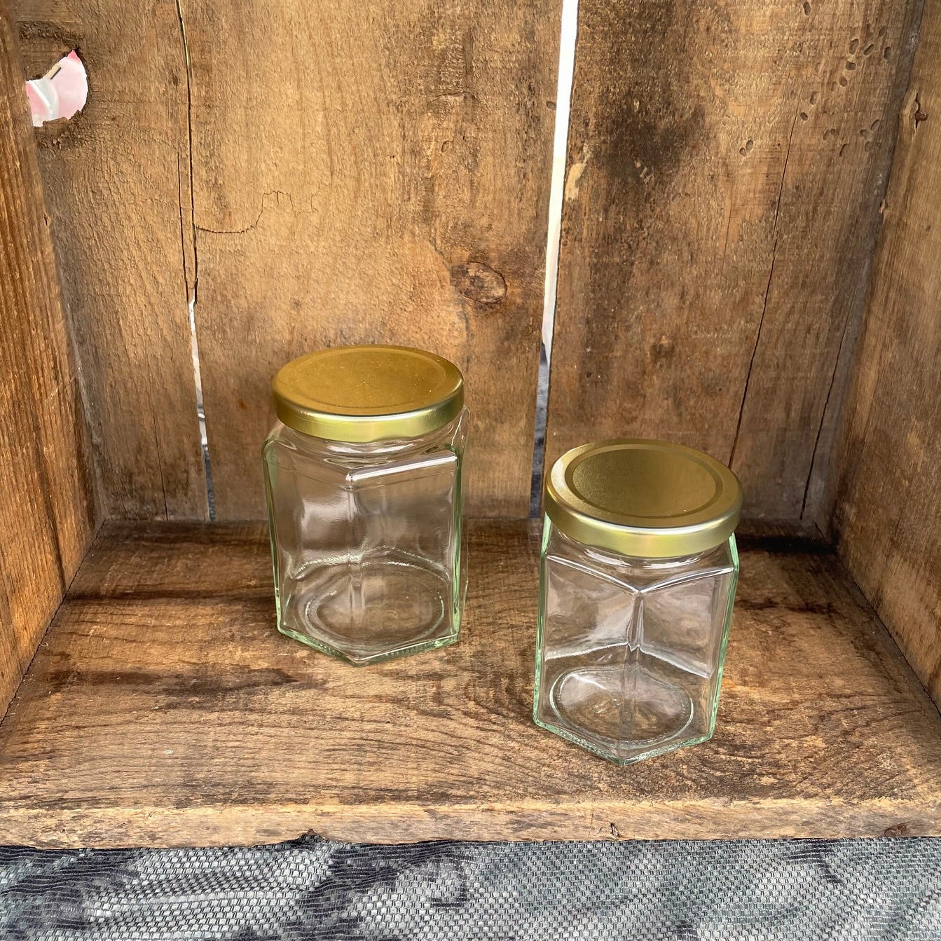 Hexagon Glass Jars
